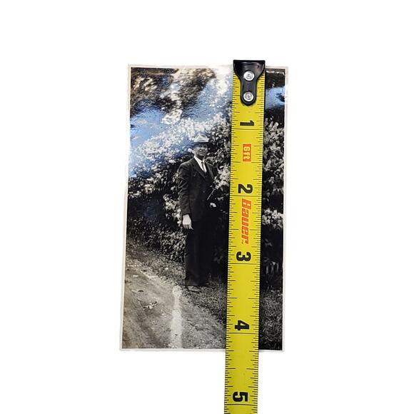 Vtg Man Posing Near Bush Original Monochrome Photography Found Portrait Snapshot - Picture 2 of 4